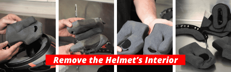 Remove the helmet’s interior