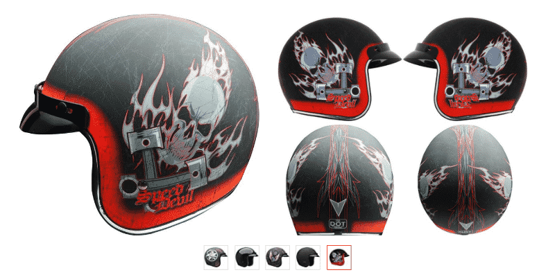 Vega Helmets Unisex-Adult Open Face Motorcycle Helmet
