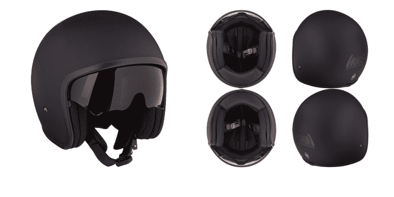 Westt Vintage Motorcycle Helmet - Retro Style for Motorcycle Scooter Moped with Sun Visor DOT Certified
