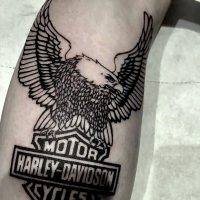 eagle tattoo with harley davidson