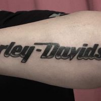 harley davidson text tattoo