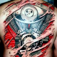 motorcycle engine tattoo