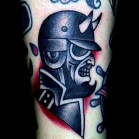 skull motorcycle tattoo